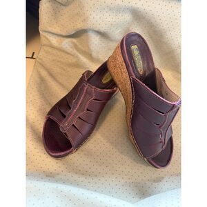El NaturaLista GGDRASIL N400 Burgundy Cork Wedge EU38